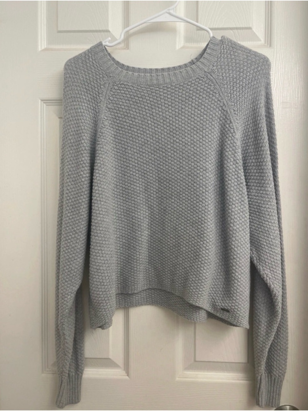 Hollister Light Gray Knit Crewneck Sweater